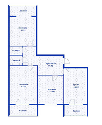Продам трехкомнатную (3-комн.) квартиру, Рождественская Набережная ул, 33, Краснодар г