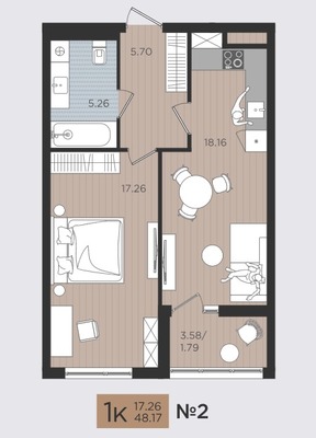 Продам однокомнатную (1-комн.) квартиру (долевое), Советский пр-кт, 50к3, Калининград г