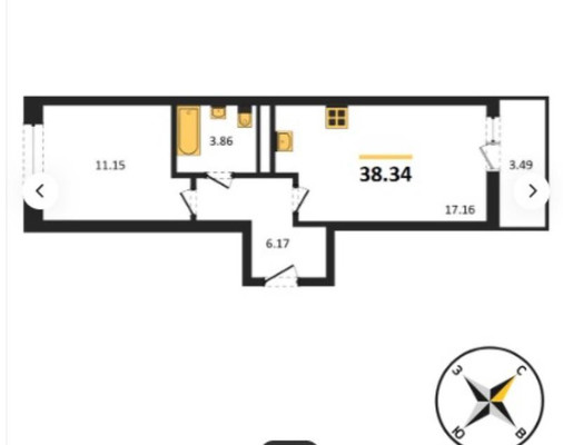 Продам однокомнатную (1-комн.) квартиру (долевое), Большой Смоленский пр-кт, 5к4, Санкт-Петербург г