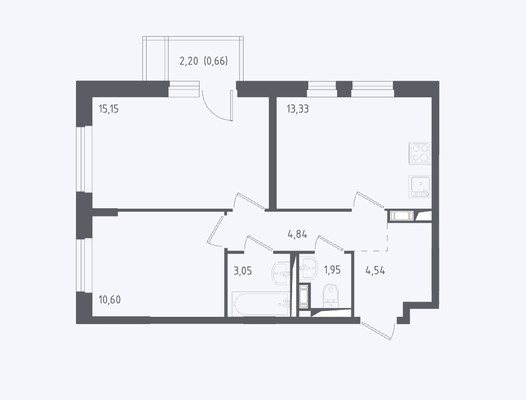 Продам двухкомнатную (2-комн.) квартиру, 1к2, Юрлово д