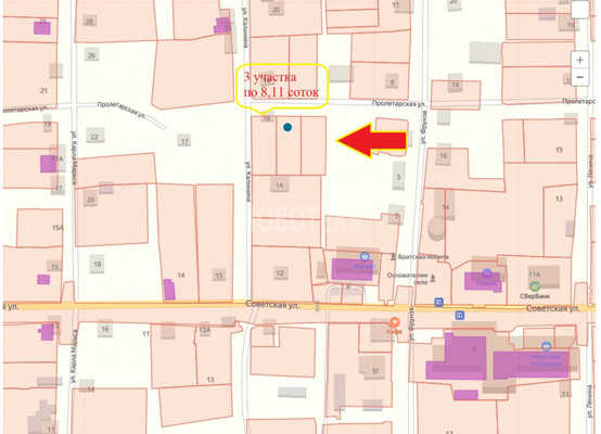 Продам участок 8,11 соток, ИЖС, Калинина ул, 16, Молдаванское с, 0 км от города