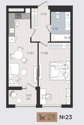 Продам однокомнатную (1-комн.) квартиру (долевое), Советский пр-кт, 50к3, Калининград г