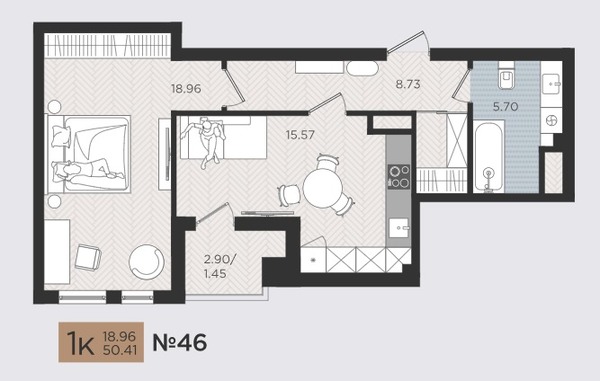 Продам однокомнатную (1-комн.) квартиру (долевое), Советский пр-кт, 50к3, Калининград г