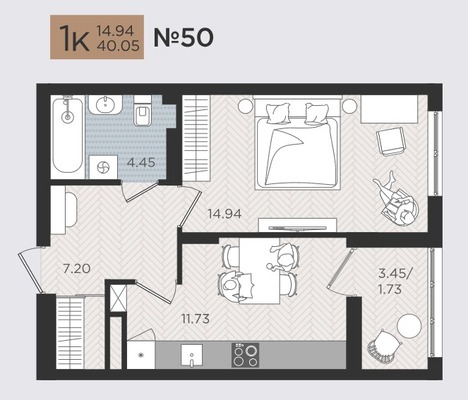 Продам однокомнатную (1-комн.) квартиру (долевое), Советский пр-кт, 50к3, Калининград г