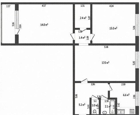 Продам трехкомнатную (3-комн.) квартиру, Батальная ул, 77, Калининград г