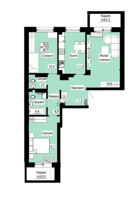 Продам трехкомнатную (3-комн.) квартиру, Свердловская ул, 6ке, Красноярск г