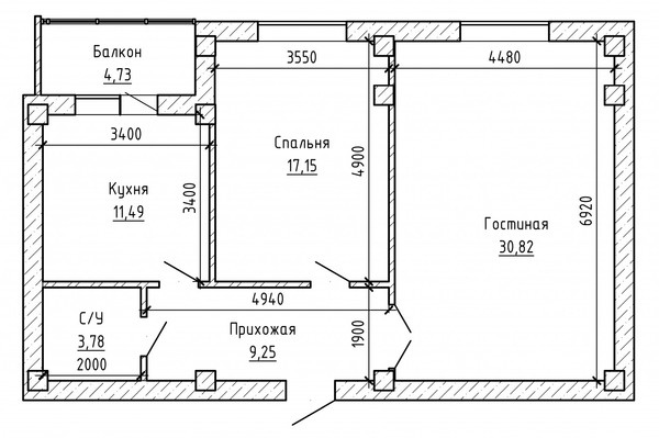 Продам двухкомнатную (2-комн.) квартиру, ОДС ул, 2, Нальчик г