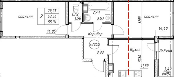 Продам двухкомнатную (2-комн.) квартиру, Парковая ул, 2, Молодежное пгт