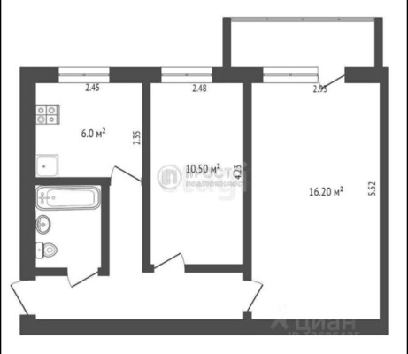 Продам двухкомнатную (2-комн.) квартиру, 5-й Донской проезд, 21к12, Москва г