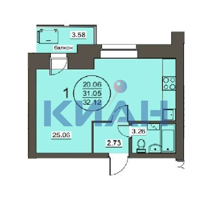 Продам однокомнатную (1-комн.) квартиру, Академика Вавилова ул, 56кб, Красноярск г