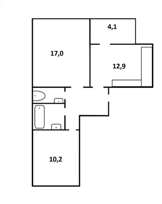 Продам двухкомнатную (2-комн.) квартиру, Ветеранов пр-кт, 179, Санкт-Петербург г
