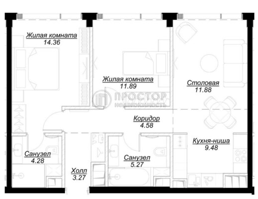 Продам двухкомнатную (2-комн.) квартиру, 4-я Марьиной Рощи ул, 10к7, Москва г