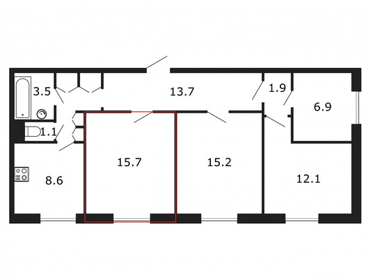 Продам комнату в 4-комн. квартире, Маршала Говорова ул, 5/4А, Санкт-Петербург г