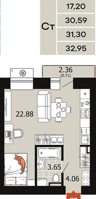 Продам однокомнатную (1-комн.) квартиру (долевое), Спешилова ул, 86, Пермь г