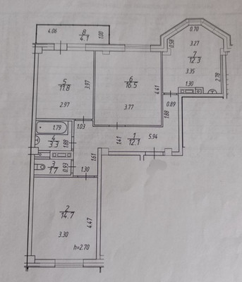 Продам трехкомнатную (3-комн.) квартиру, Строителей ул, 123, Ханты-Мансийск г