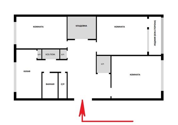 Продам трехкомнатную (3-комн.) квартиру, Школьная ул, 4, Малое Верево д