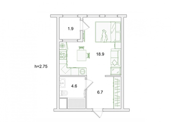 Сдам однокомнатную (1-комн.) квартиру, Челюскина ул, 2, Санкт-Петербург г