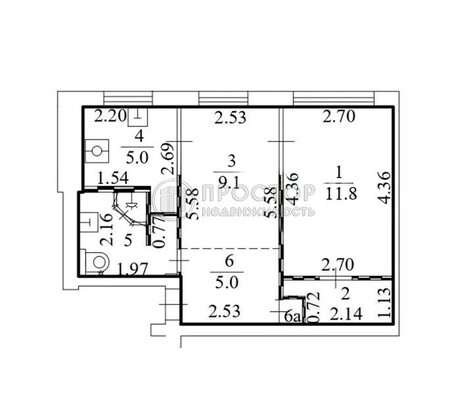 Продам двухкомнатную (2-комн.) квартиру, Угловой пер, 21, Москва г