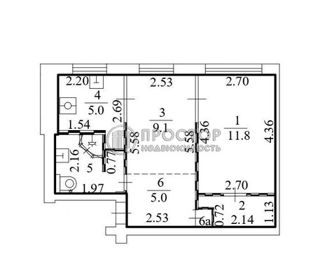 Продам двухкомнатную (2-комн.) квартиру, Угловой пер, 21, Москва г