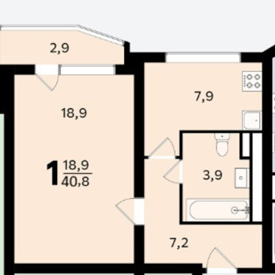 Сдам однокомнатную (1-комн.) квартиру, Авиаторов ул, 30, Москва г