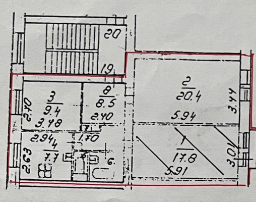 Продам комнату в 3-комн. квартире, Сахарный пер, 2/35, Санкт-Петербург г