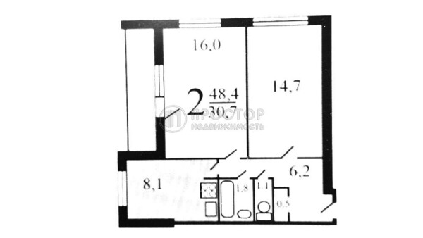 Продам двухкомнатную (2-комн.) квартиру, Чистова ул, 6, Москва г