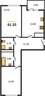 Продам двухкомнатную (2-комн.) квартиру, Новгородская ул, 5к5, Калининград г