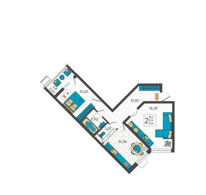 Продам двухкомнатную (2-комн.) квартиру, Крылова ул, 13к2, Анапа г