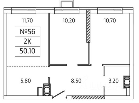 Продам двухкомнатную (2-комн.) квартиру, Западный квартал (Купелинка мкр) ул, 5к2, Сапроново д