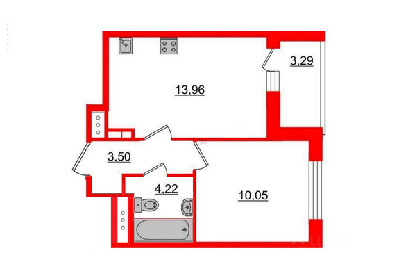 Сдам однокомнатную (1-комн.) квартиру, Октябрьская наб, 34к5, Санкт-Петербург г