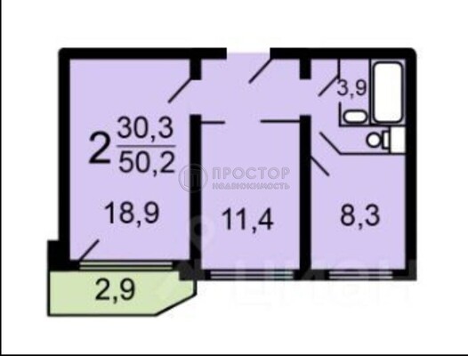 Продам двухкомнатную (2-комн.) квартиру, Борисовские Пруды ул, 10к1, Москва г