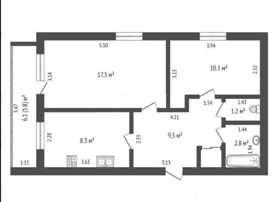 Продам двухкомнатную (2-комн.) квартиру, Заречная ул, 7, Ханты-Мансийск г