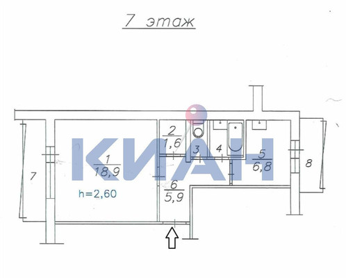 Продам однокомнатную (1-комн.) квартиру, Джамбульская ул, 19в, Красноярск г