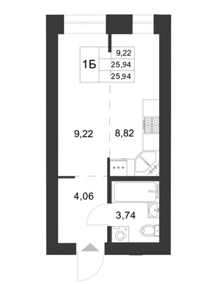 Продам однокомнатную (1-комн.) квартиру, Новая ул, 1, Новое Шигалеево с