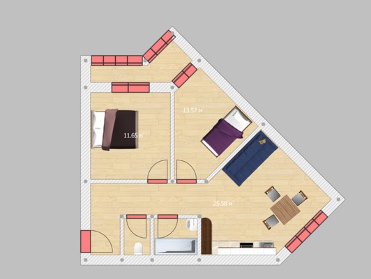 Продам двухкомнатную (2-комн.) квартиру, Бородинский б-р, 17, Подольск г