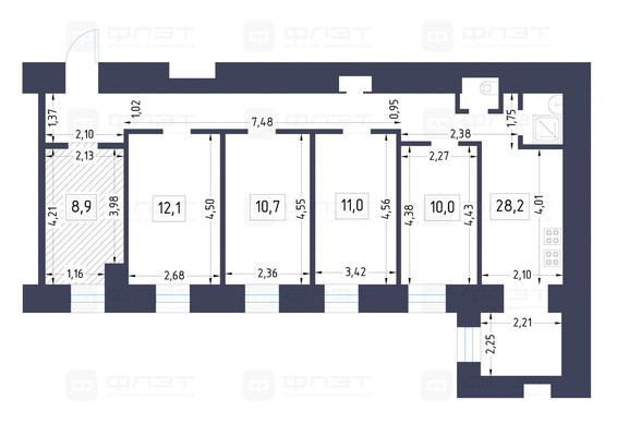 Продам комнату в 5-комн. квартире, Гороховая ул, 39А, Санкт-Петербург г