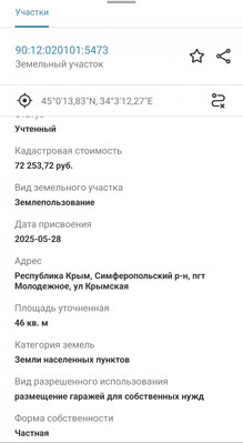 Продам гараж 20 м2, Молодежная ул, 13кА, Крымское с