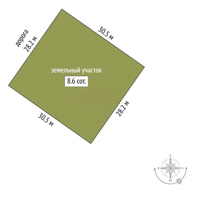 Продам участок 8,61 соток, ИЖС, Вороново с, 0 км от города