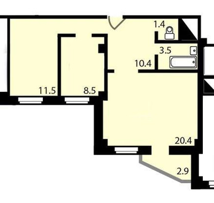 Продам двухкомнатную (2-комн.) квартиру, Соколовская ул, 80А, Красноярск г