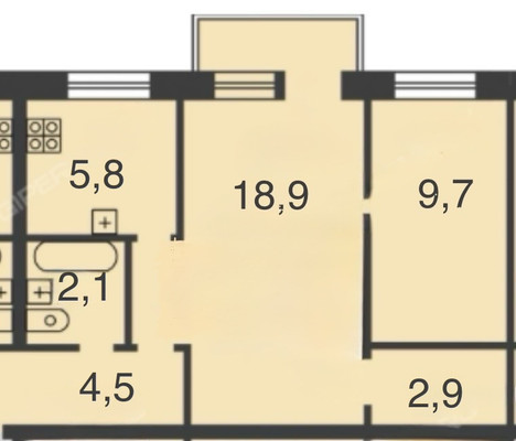 Продам двухкомнатную (2-комн.) квартиру, Фридриха Энгельса ул, 35, Рошаль г