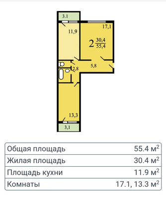Продам двухкомнатную (2-комн.) квартиру, Адмирала Лазарева ул, 42к1, Москва г