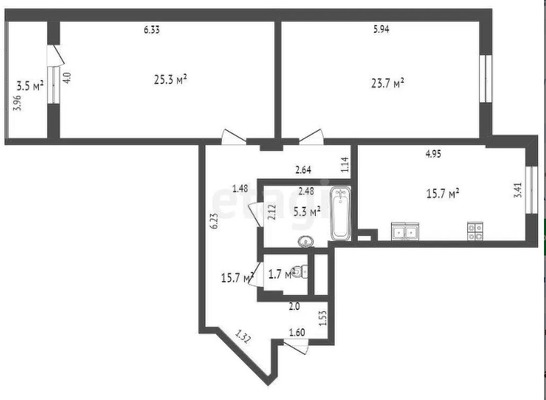 Продам двухкомнатную (2-комн.) квартиру, Объездная ул, 6, Ханты-Мансийск г