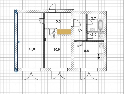 Продам двухкомнатную (2-комн.) квартиру, Болховская ул, 57, Брянск г