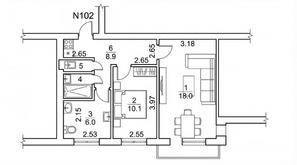 Продам двухкомнатную (2-комн.) квартиру, Дзержинского пр-кт, 185, Новороссийск г