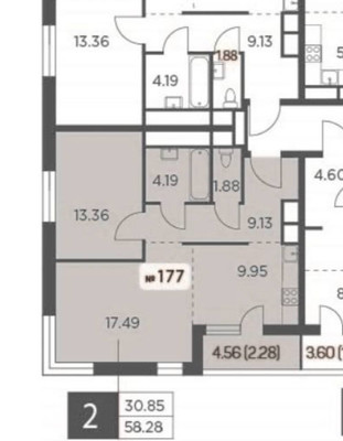 Продам двухкомнатную (2-комн.) квартиру, Маршала Бирюзова ул, 13к2, Одинцово г