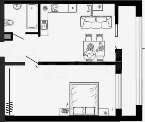 Продам однокомнатную (1-комн.) квартиру, Советская ул, 27, Поляны с