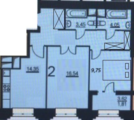 Продам двухкомнатную (2-комн.) квартиру, Берзарина ул, 28кАк1, Москва г