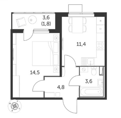 Продам однокомнатную (1-комн.) квартиру, Мира ул, 4, Люберцы г