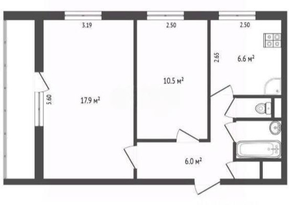 Продам двухкомнатную (2-комн.) квартиру, Школьная ул, 82, Видное г