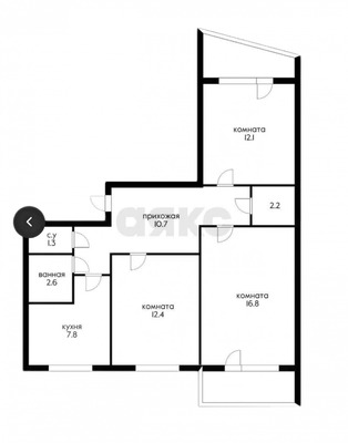 Продам трехкомнатную (3-комн.) квартиру, им. 70-летия Октября ул, 6, Краснодар г